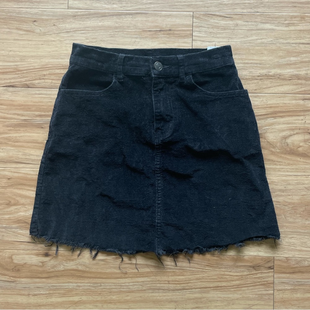 Brandy Melville Black Corduroy Skirt Size Small